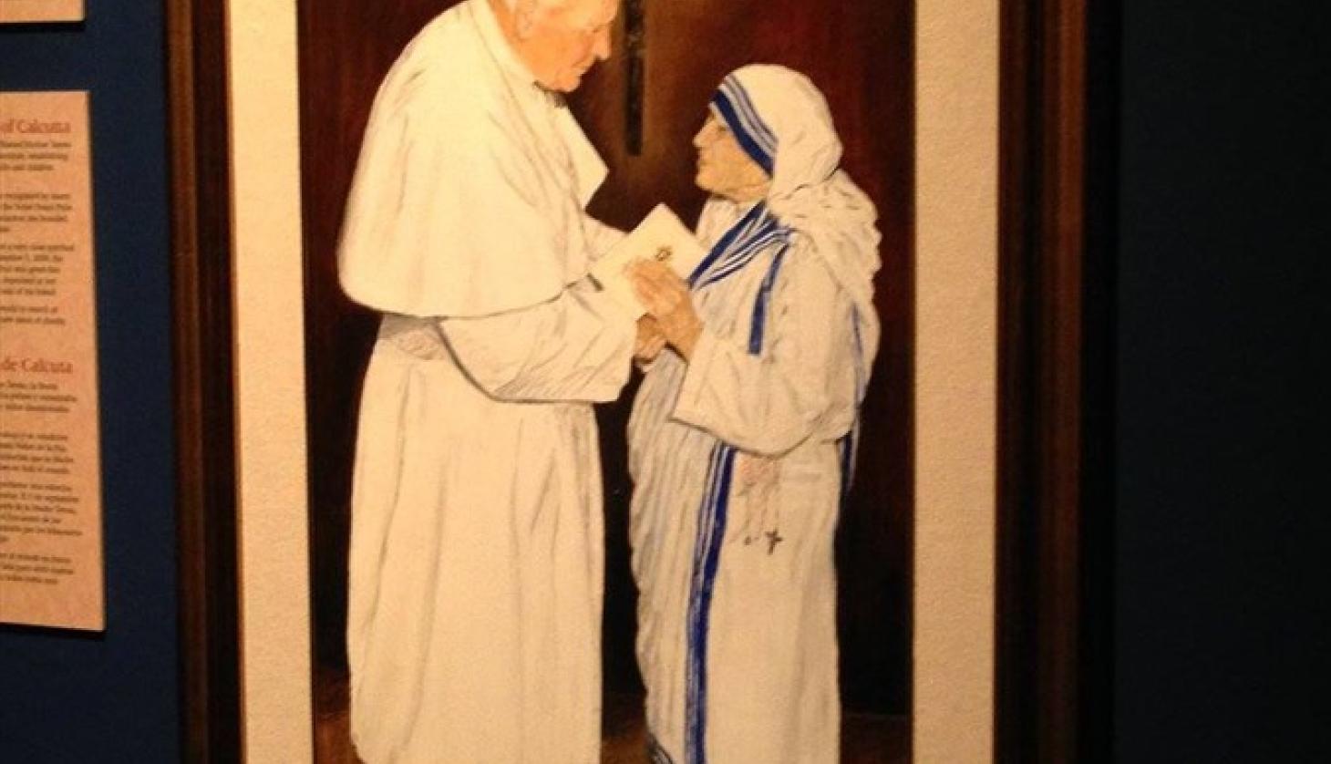 Photo of the Meeting of Pope John Paul with Mother Teresa