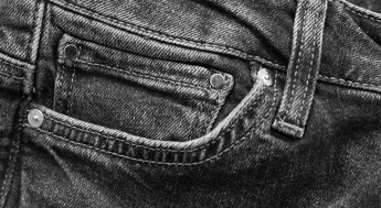 Close up of a pocket on a pair of jeans