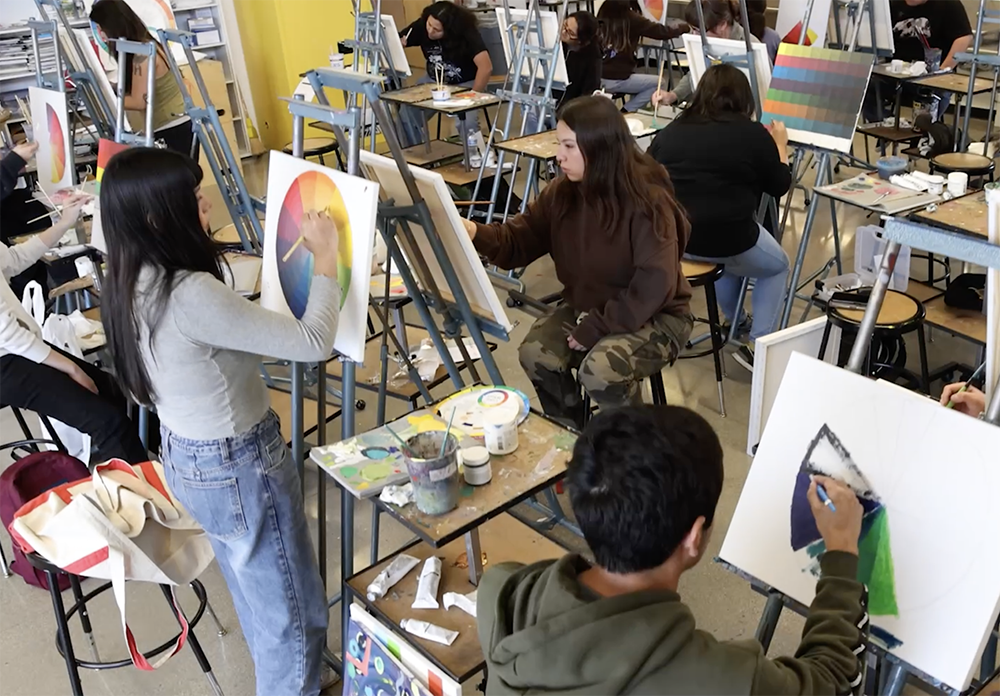 AMP painting studio with students working