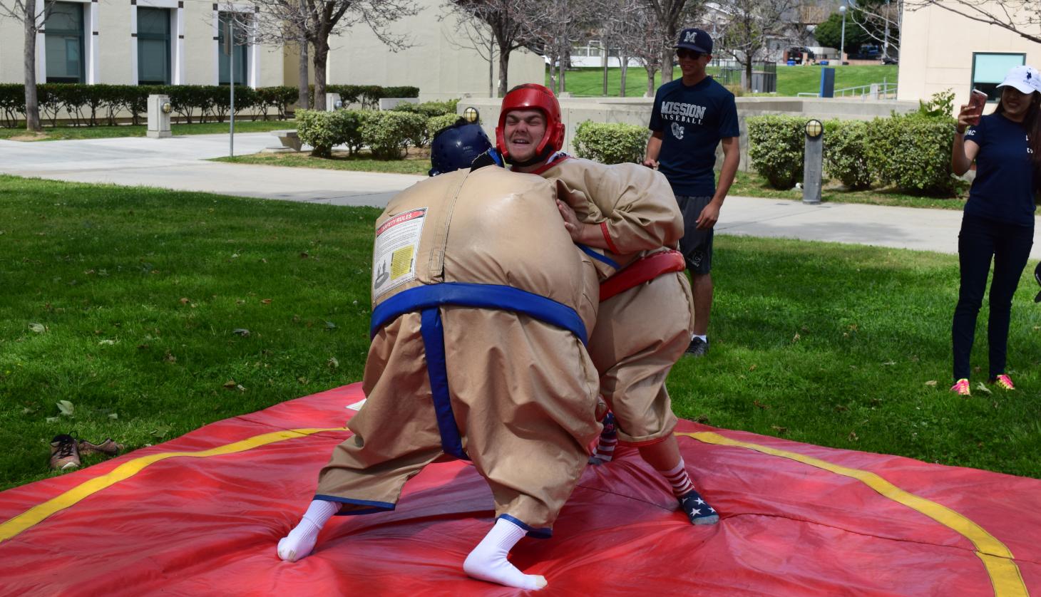 Students in Funny Sumo Fight